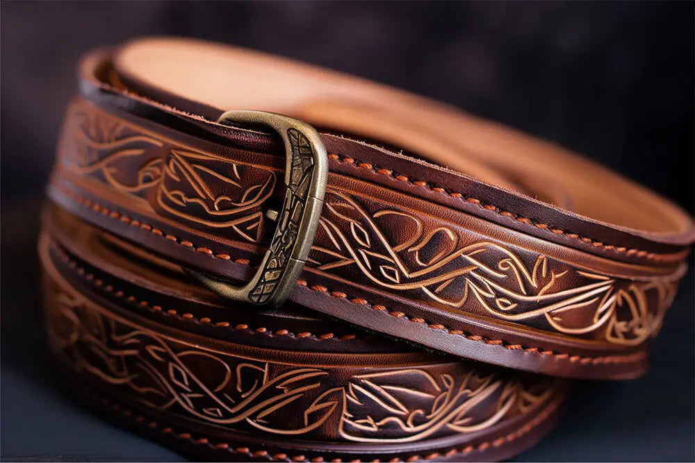 stretch leather belt
