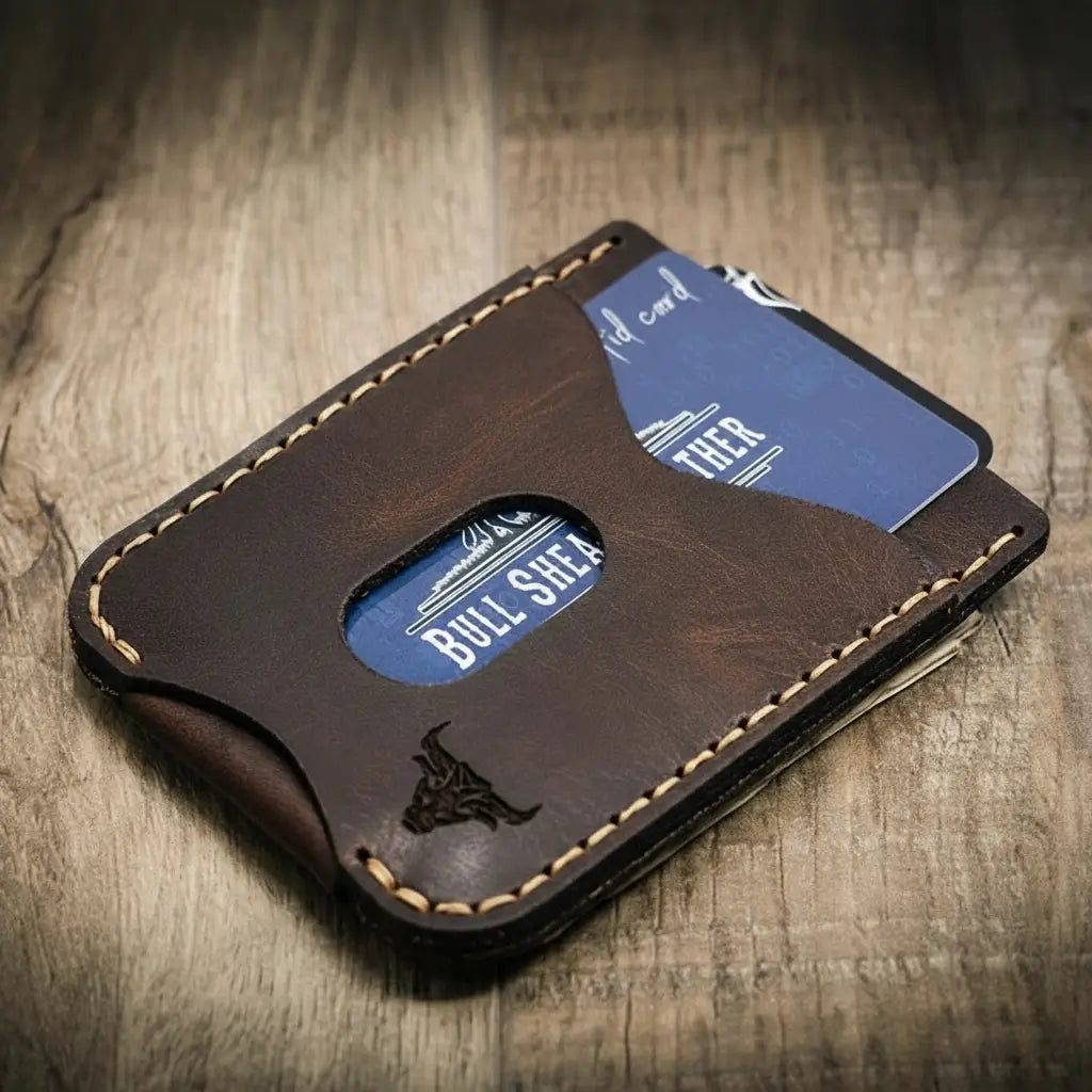 The Keller Money Clip - Walnut Brown - Bull Sheath Leather