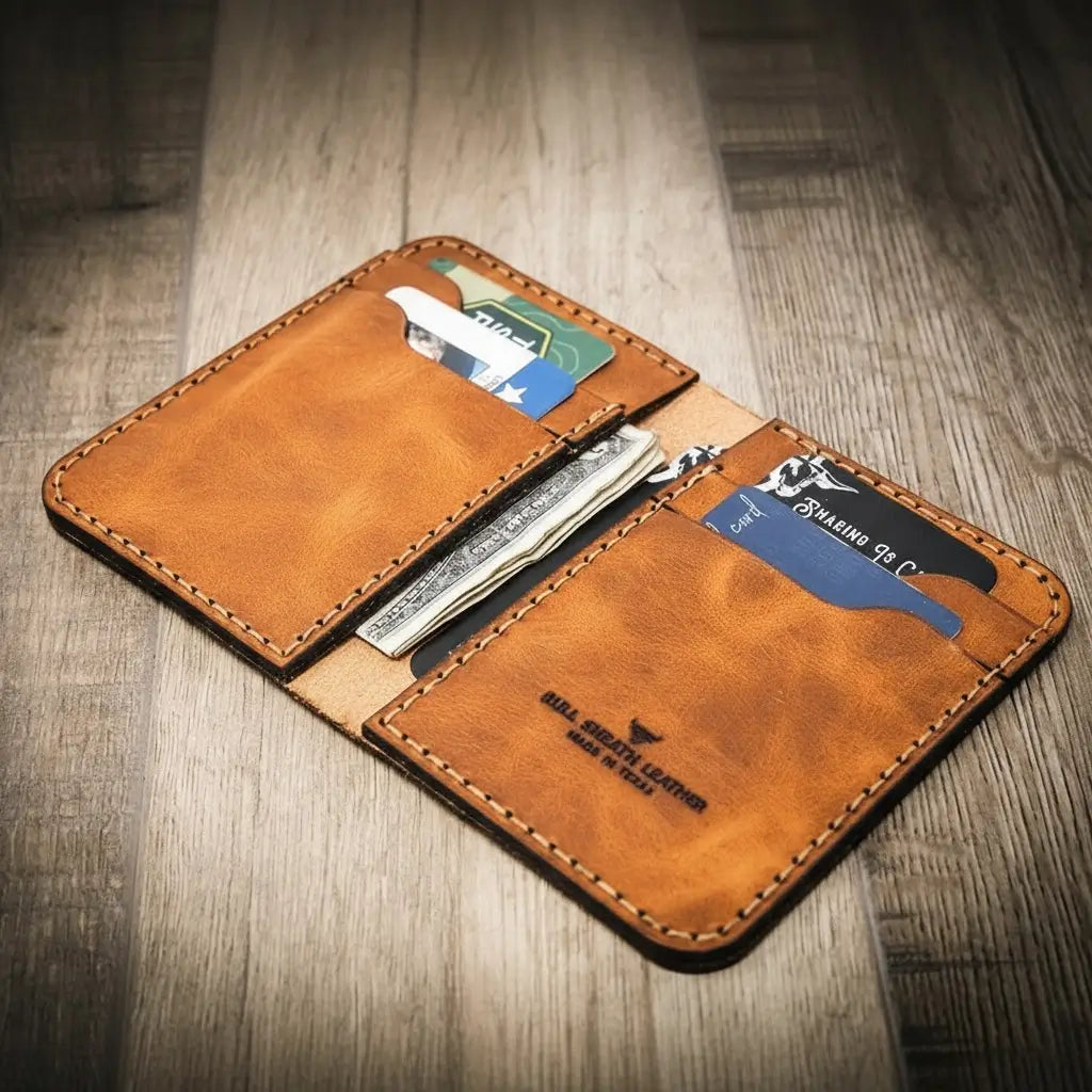 Minimalist Vertical Wallet - The Tyler - Chestnut Brown – Bull