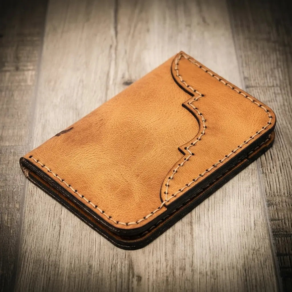 Western Vertical Wallet - Bull Sheath Leather