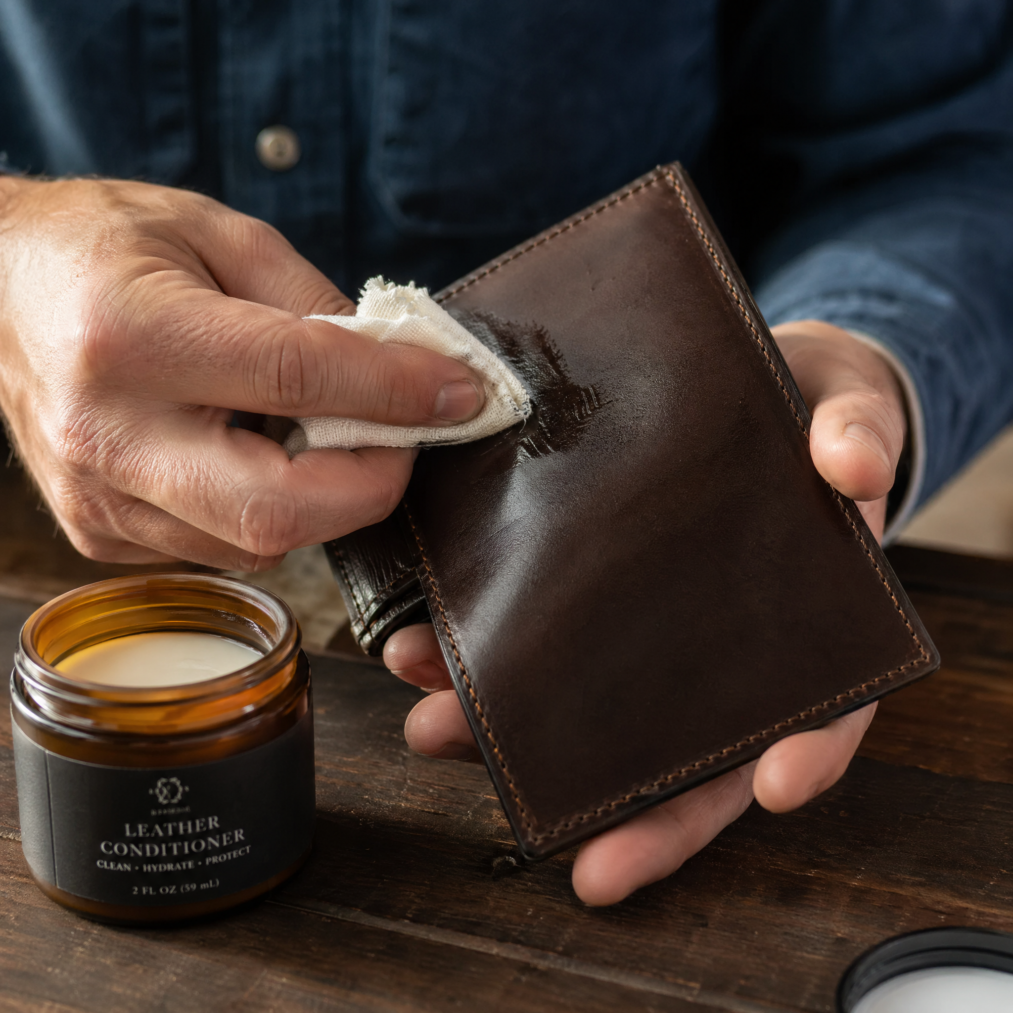 How to Condition and Care for a Leather Wallet — Step-by-Step – Bull ...