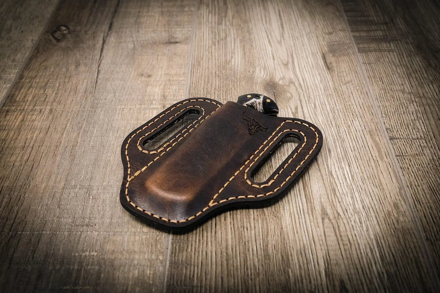 Walnut Leather Knife Sheath