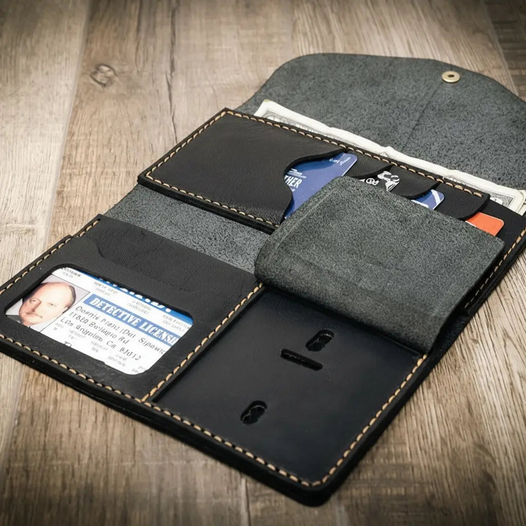 Badge Clutch Wallets — leather badge clutch wallets | Bull Sheath Leather