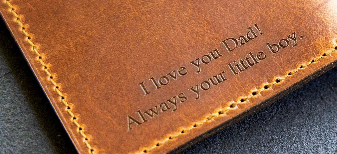 Custom Wallet - Engraved message to Dad