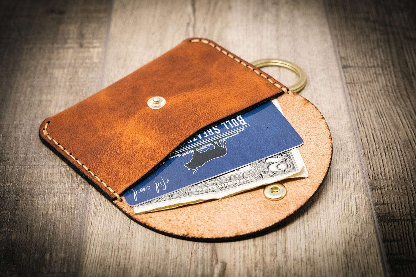 Keychain Leather Wallet - The Richmond - Chestnut