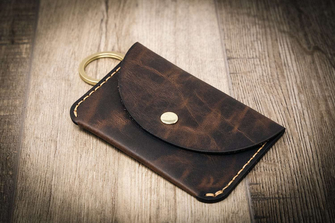 Keychain Leather Wallet - The Richmond - Walnut