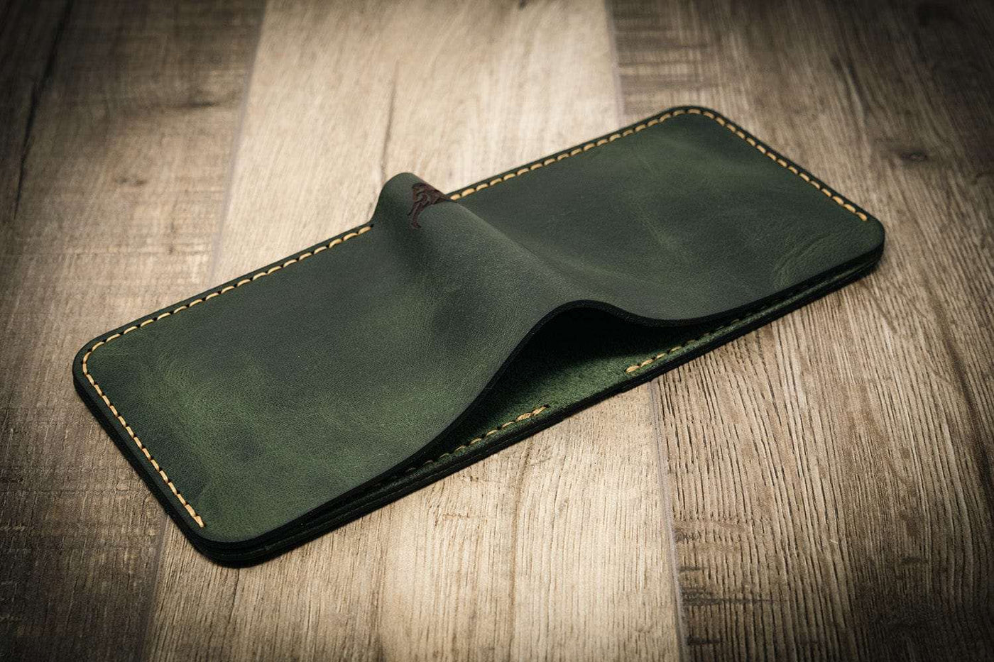 Green Bifold Leather Wallet