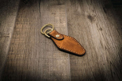 Leather Keychain | Custom Keychain - Brandy