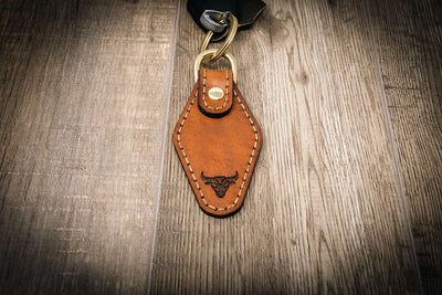 Leather Keychain | Custom Keychain - Chestnut