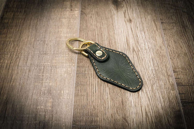 Leather Keychain | Custom Keychain - Green