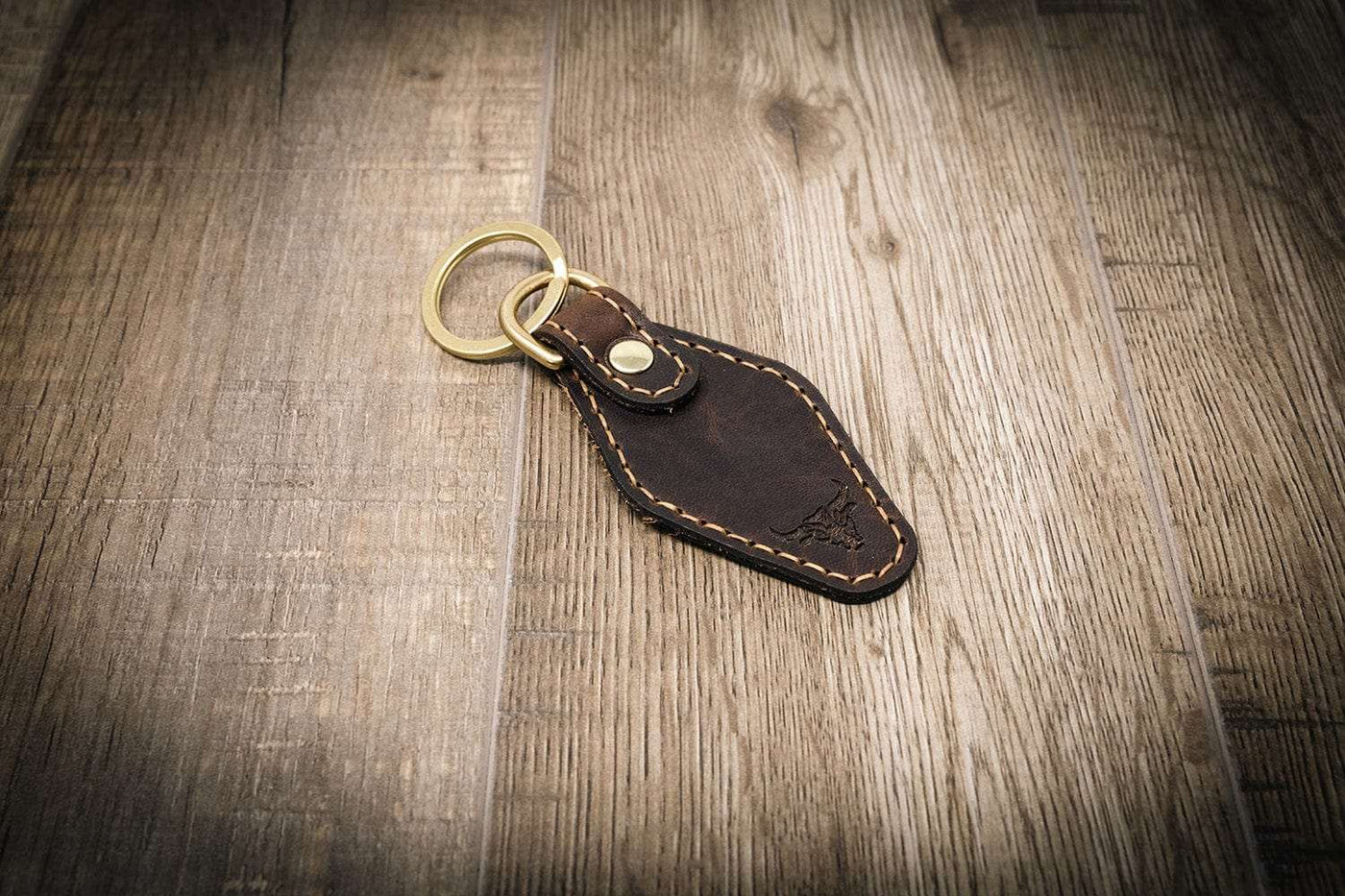 Leather Keychain | Custom Keychain - Walnut