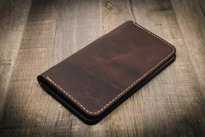 Badge Long Wallet Bull Sheath Leather