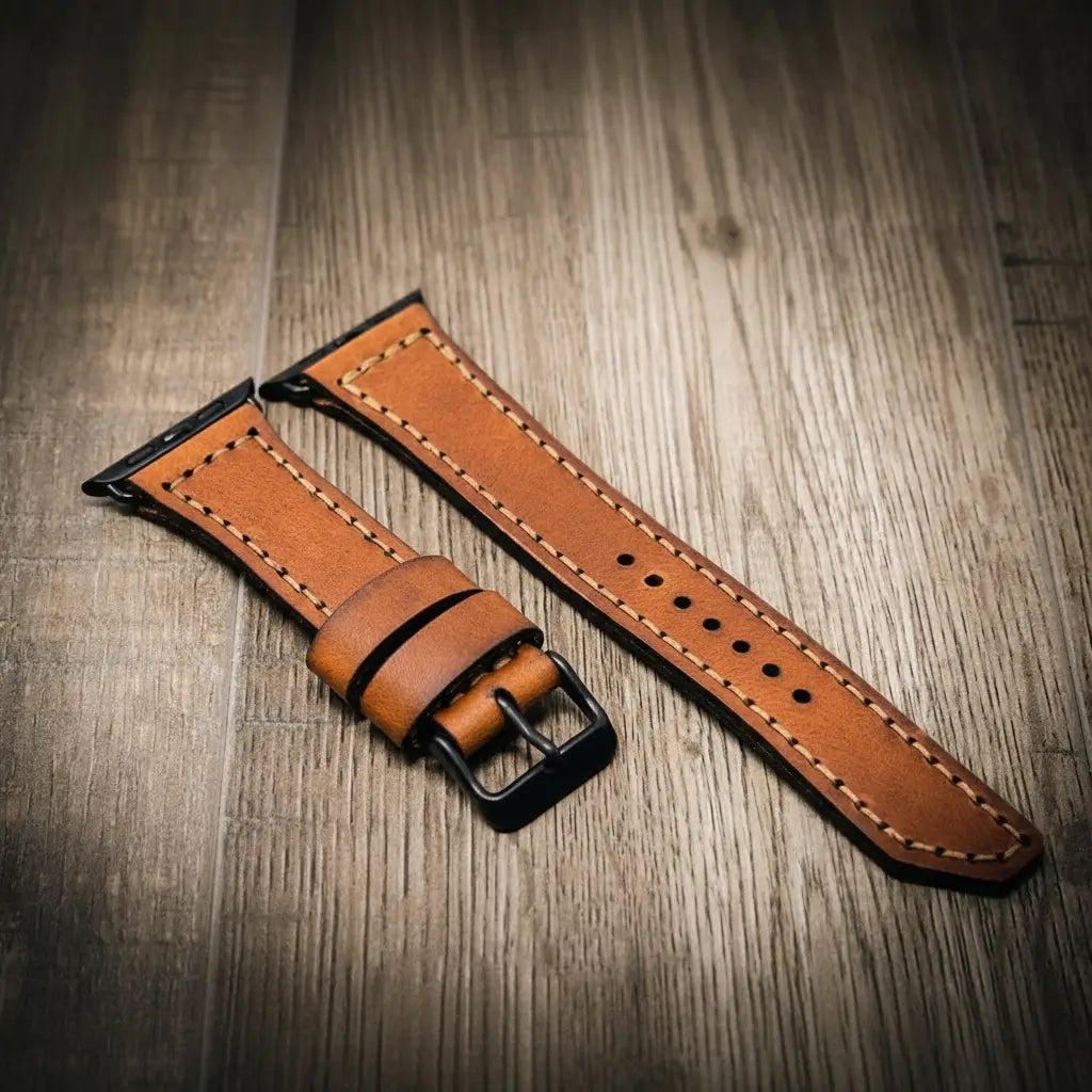 Apple Watch Leather Band - Chestnut Brown Bull Sheath Leather