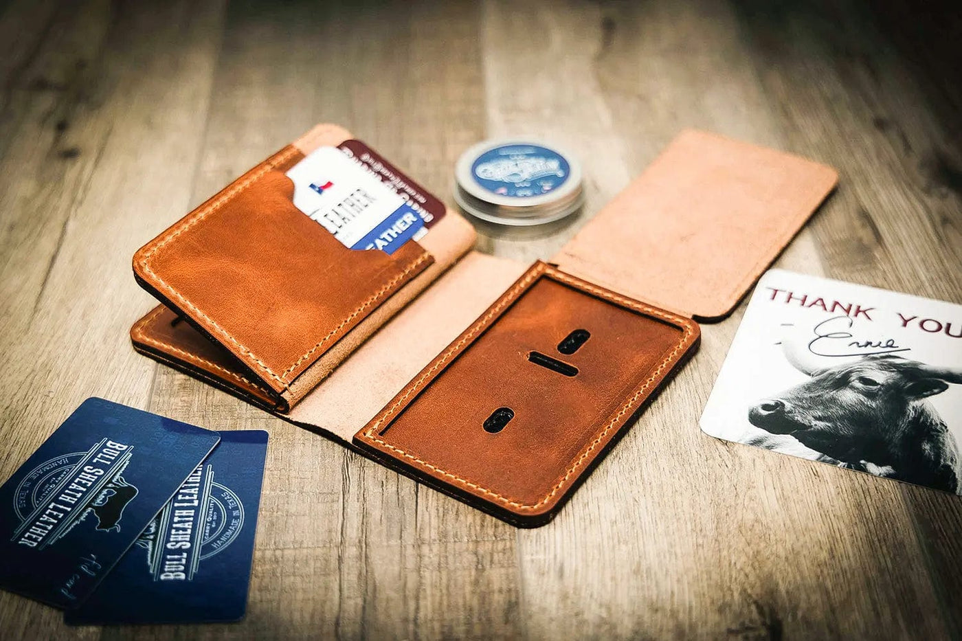 Federal Badge Wallet Small - Chestnut Bull Sheath Leather