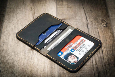 The Georgetown Minimalist Wallet in Slate Grey Bull Sheath Leather