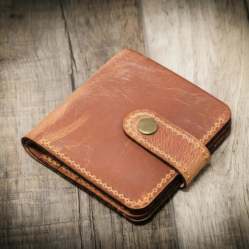 Glory Snap Bifold Wallet - Saddle Tan Bull Sheath Leather
