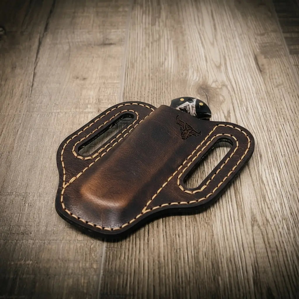 Leather Knife Sheath | Custom Knife Sheath - Walnut
