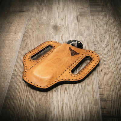 Leather Knife Sheath | Custom Knife Sheath - Saddle Tan
