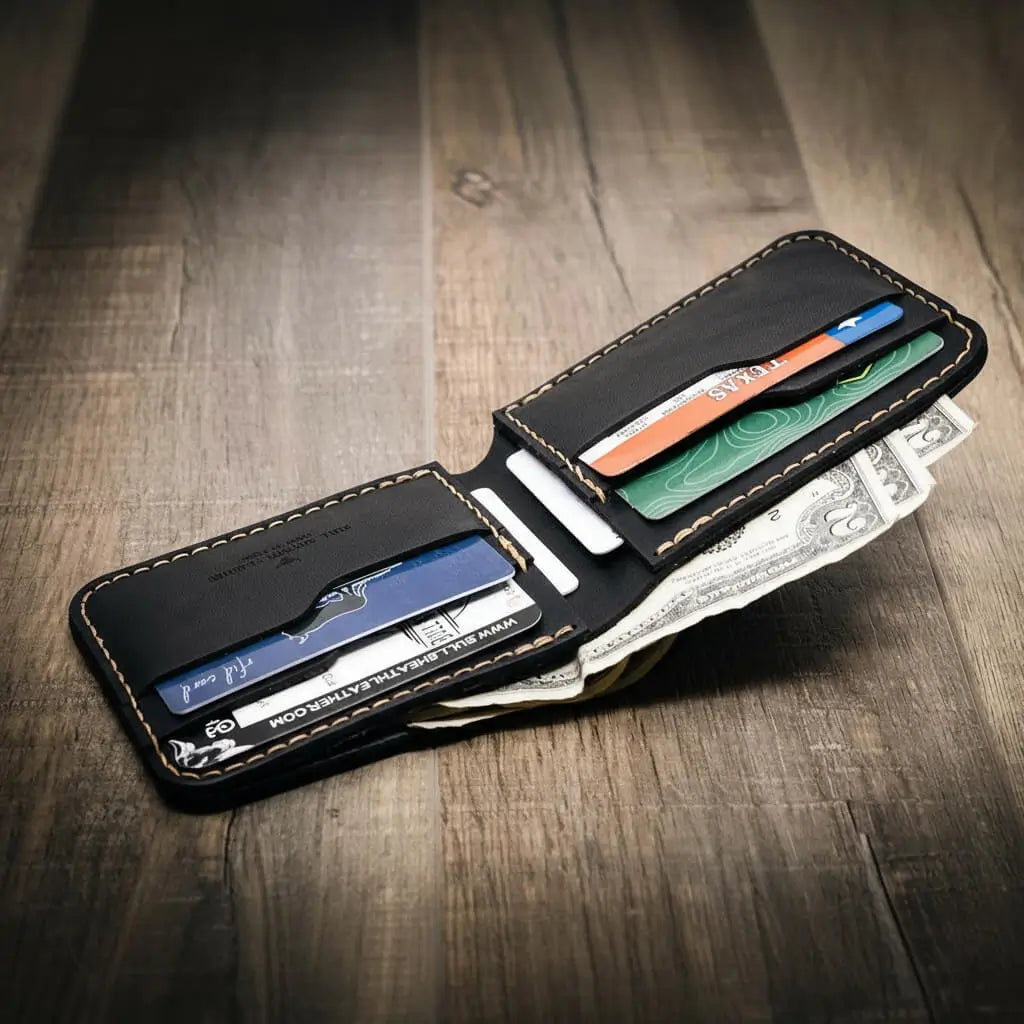 Mens Black Leather Wallet
