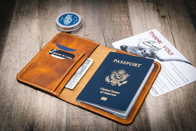 Nomad Leather Passport Holder - Chestnut Bull Sheath Leather