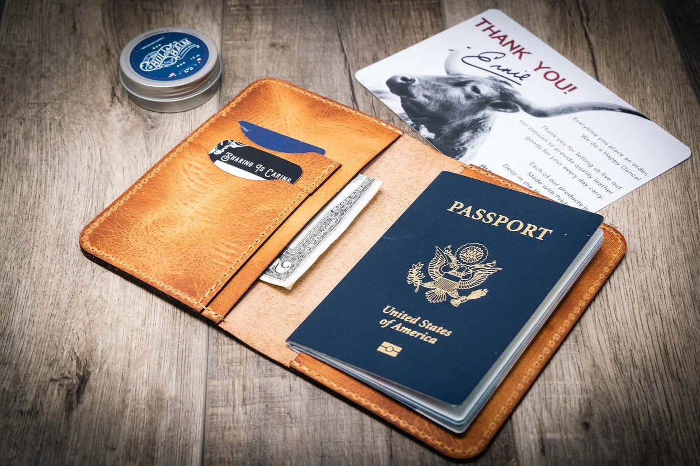 Nomad Leather Passport Holder - Saddle Tan Bull Sheath Leather
