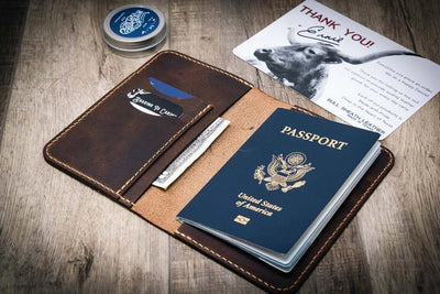 Nomad Leather Passport Holder - Walnut Bull Sheath Leather