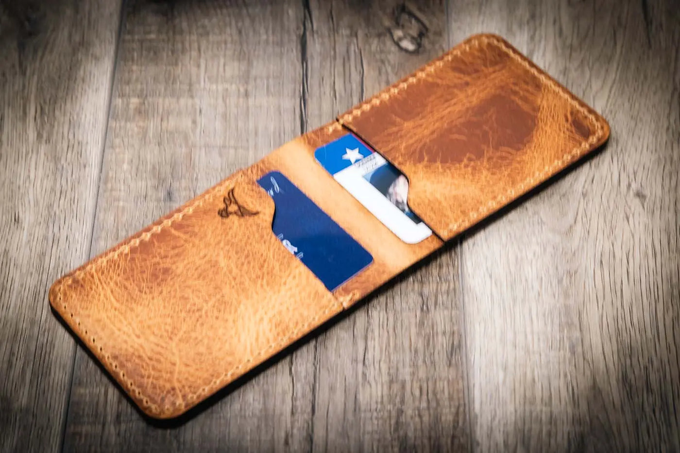 Peyton Small Card Holder- Saddle Tan Bull Sheath Leather