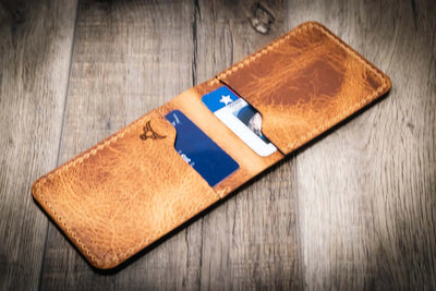 Peyton Small Card Holder- Saddle Tan Bull Sheath Leather