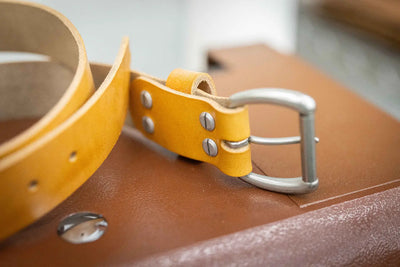 Men's Leather Belt - Saddle Tan Bull Sheath Leather