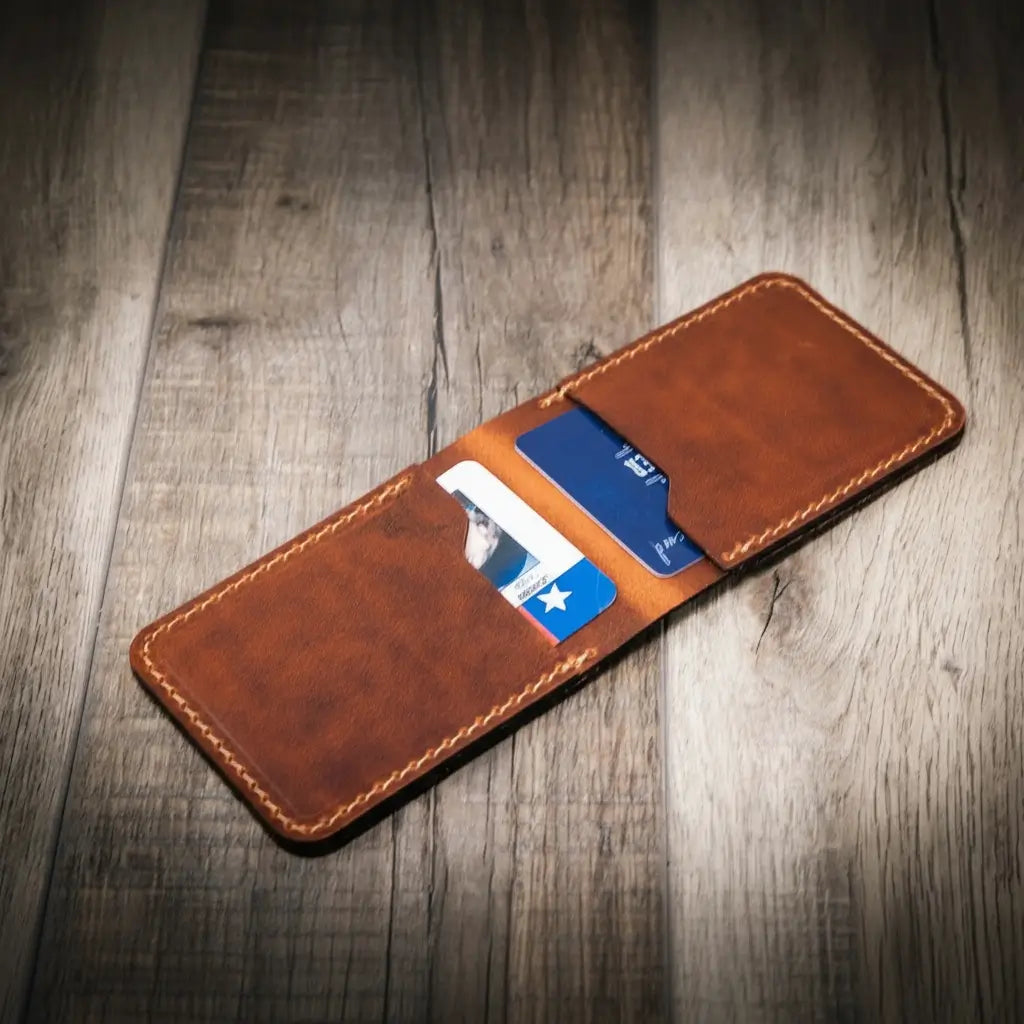 Peyton Small Card Holder- Chestnut Bull Sheath Leather
