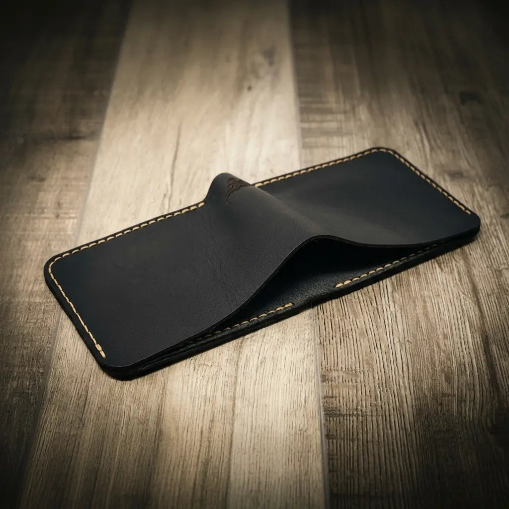 Large Leather Bifold wallet for men
