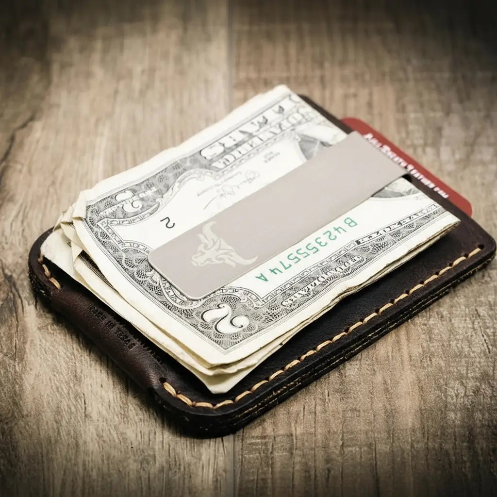 Mens Leather Money Clip
