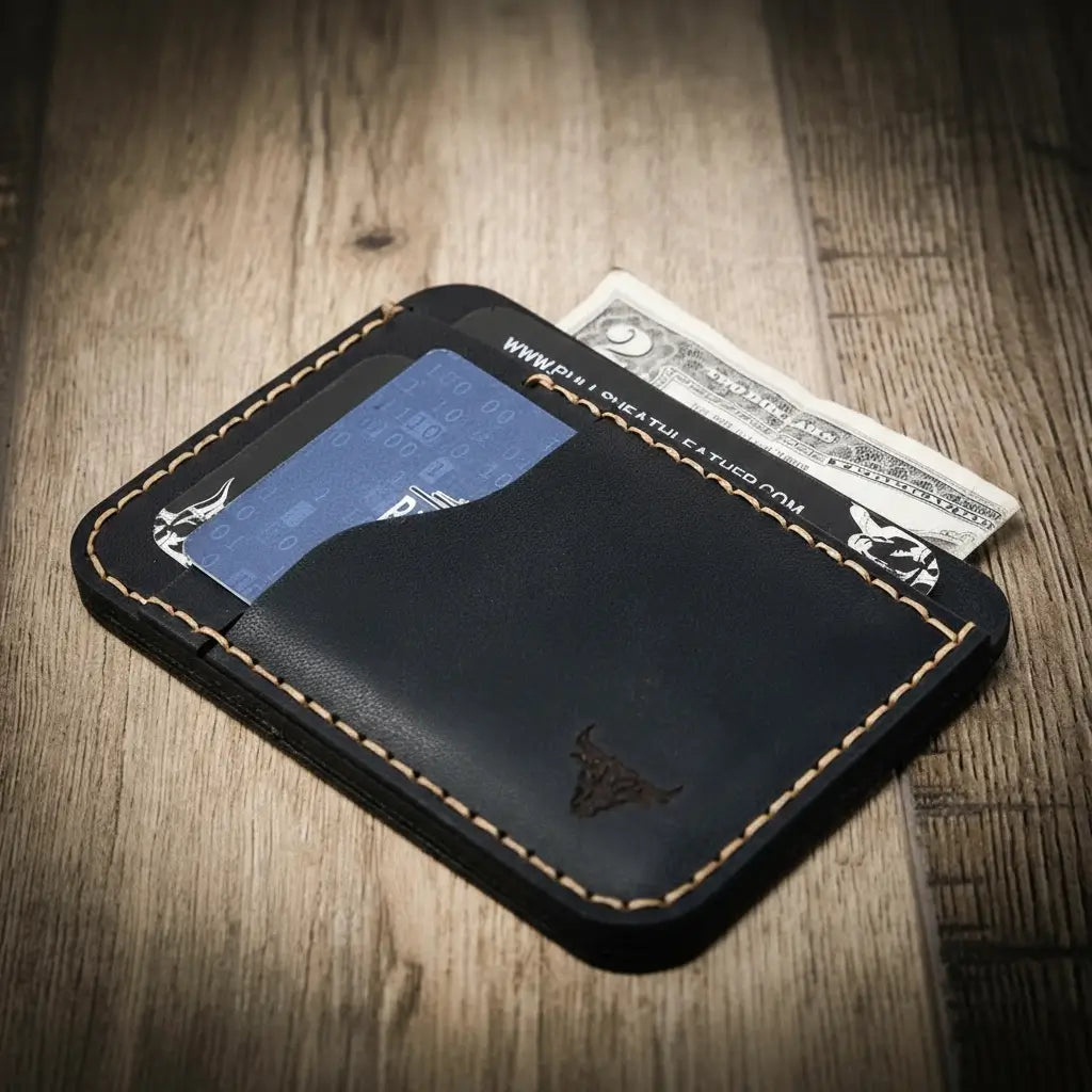 Black Leather Minimalist Wallet
