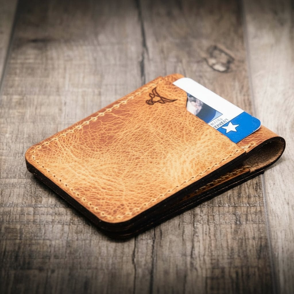 Peyton Small Card Holder- Saddle Tan Bull Sheath Leather
