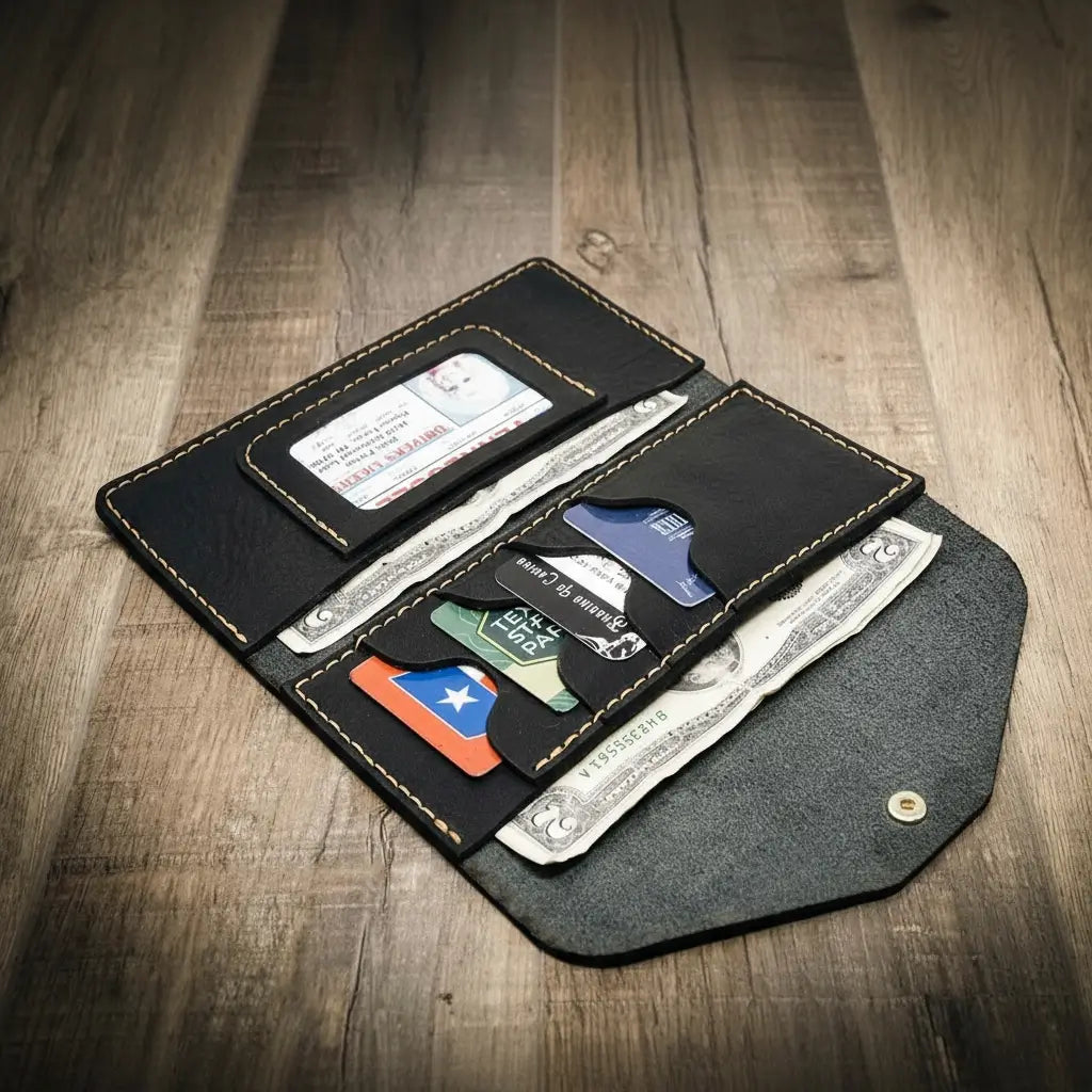 Sugar Land Clutch Wallet - Black Bull Sheath Leather
