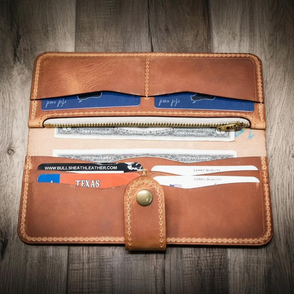 Sunshine Ladies Long Wallet - Saddle Tan