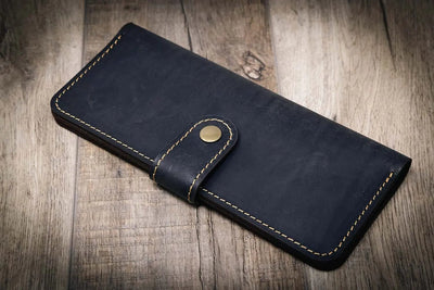 Sunshine Ladies Long Wallet - Black Bull Sheath Leather