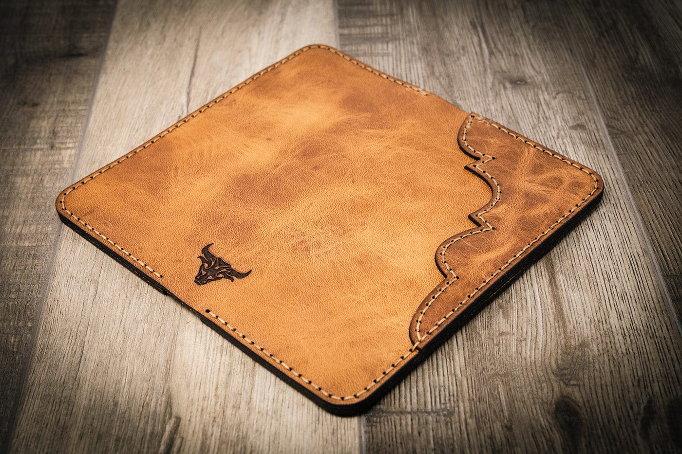 Brown Leather Western Long Wallet