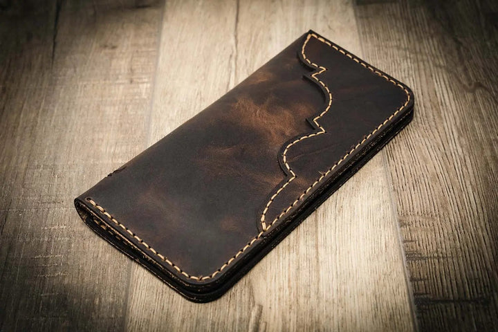 Western Long Wallet - Bull Sheath Leather