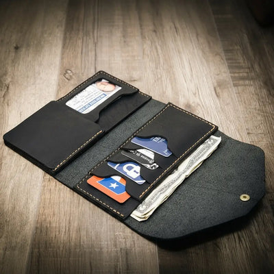 Badge Clutch Wallet - Black