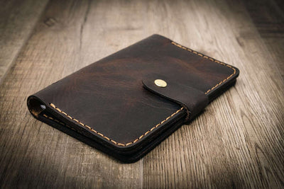 field notebook, black leather journal cover