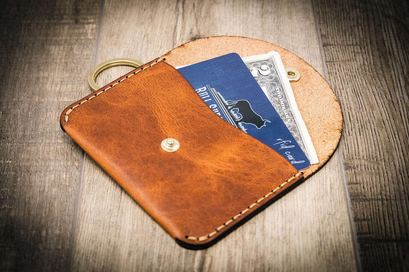 Keychain Leather Wallet - The Richmond - Chestnut