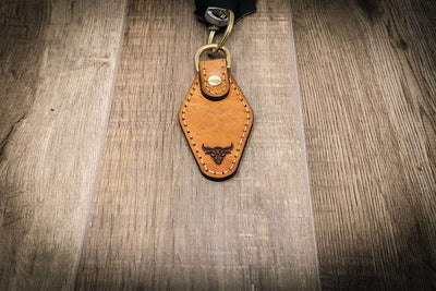 Leather Keychain | Custom Keychain - Brandy