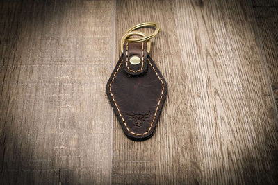 Leather Keychain | Custom Keychain - Russet Brown