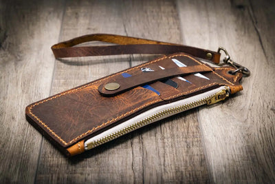 Aledo Zip Wallet - Walnut Bull Sheath Leather