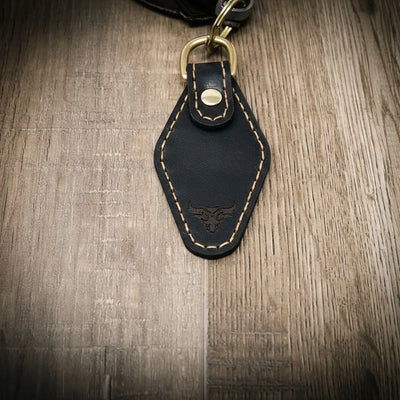 Leather Keychain | Custom Keychain - Black