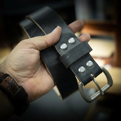 Handmade Black Leather Belt
