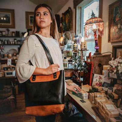 The Naomi Leather Tote Bag - Black