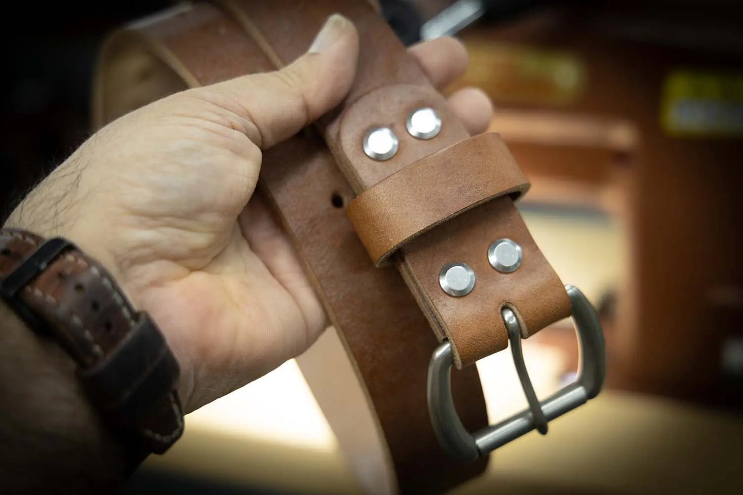 Handmade Brown Leather Belt