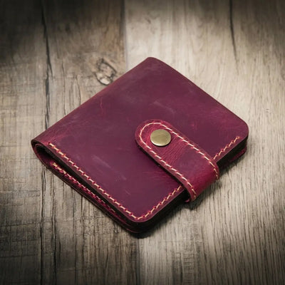 Glory Snap Bifold Wallet - Pink Bull Sheath Leather

